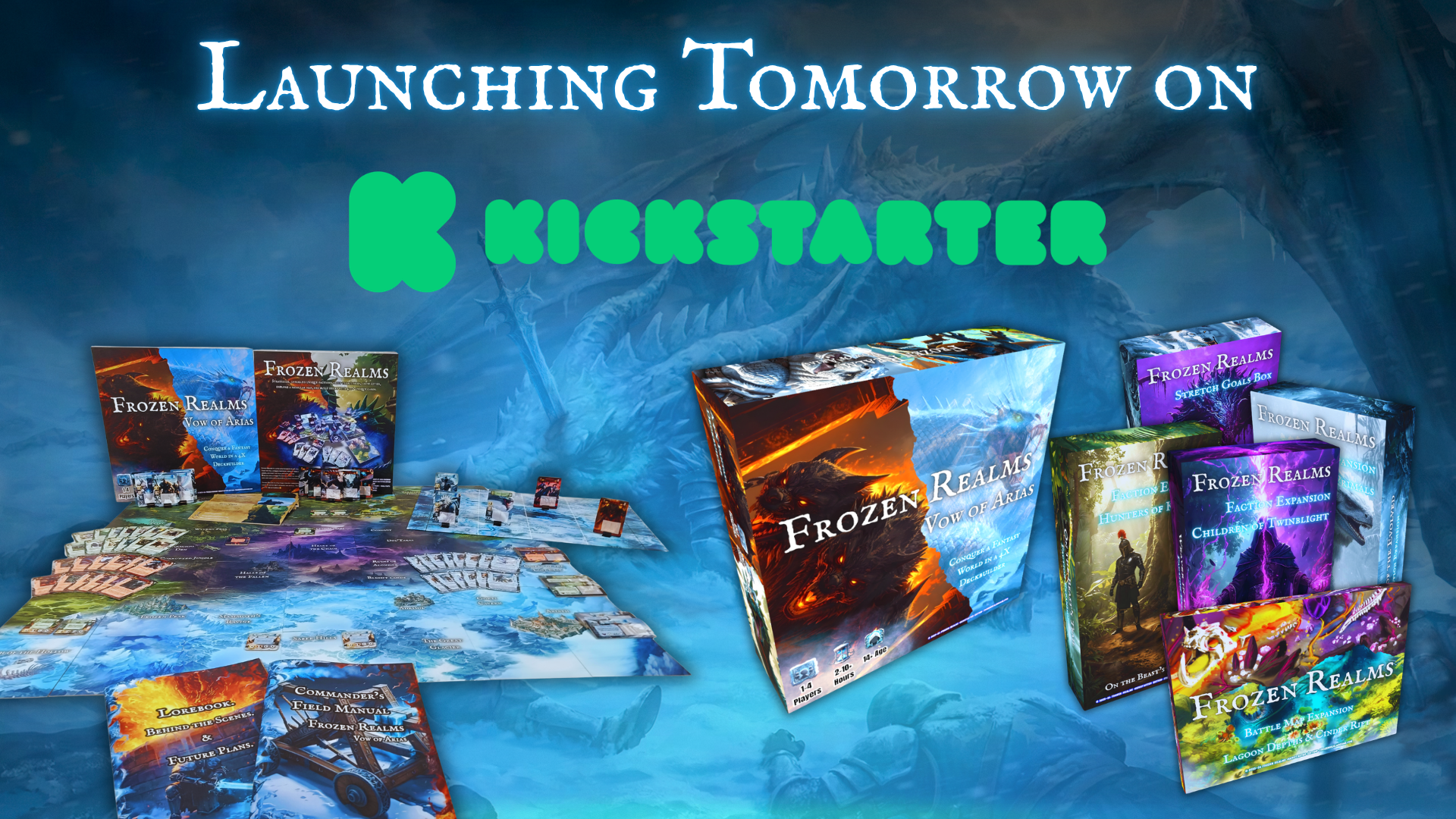 Fantasy Tabletop Devlog – Frozen Realms Launch Tomorrow, Early Bird All-In Offer, Gameplay Video & Kickstarter Launch Times